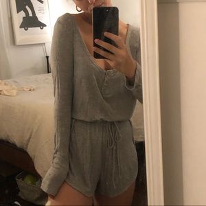 Grey knit romper / loungewear